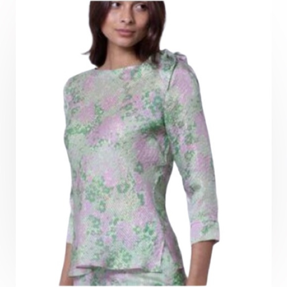 Etcetera Forget Me Not Silk BLouse NWT